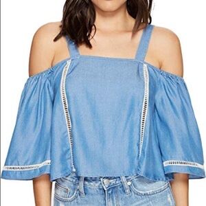 New Lovers + Friends Revolve Riptide chambray top